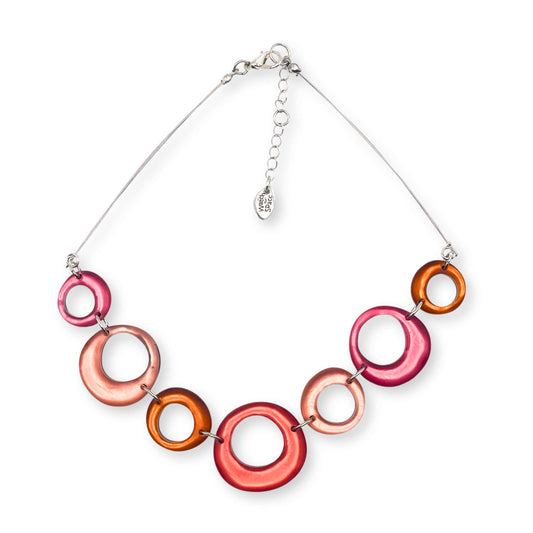 Coral Hollow Circles Matte Necklace