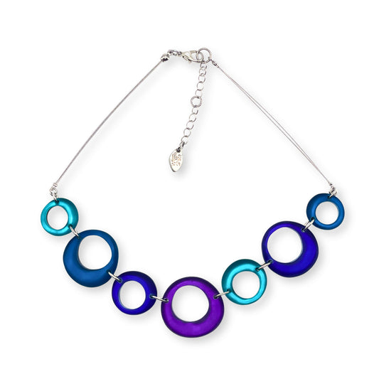 Peacock Hollow Circles Matte Necklace
