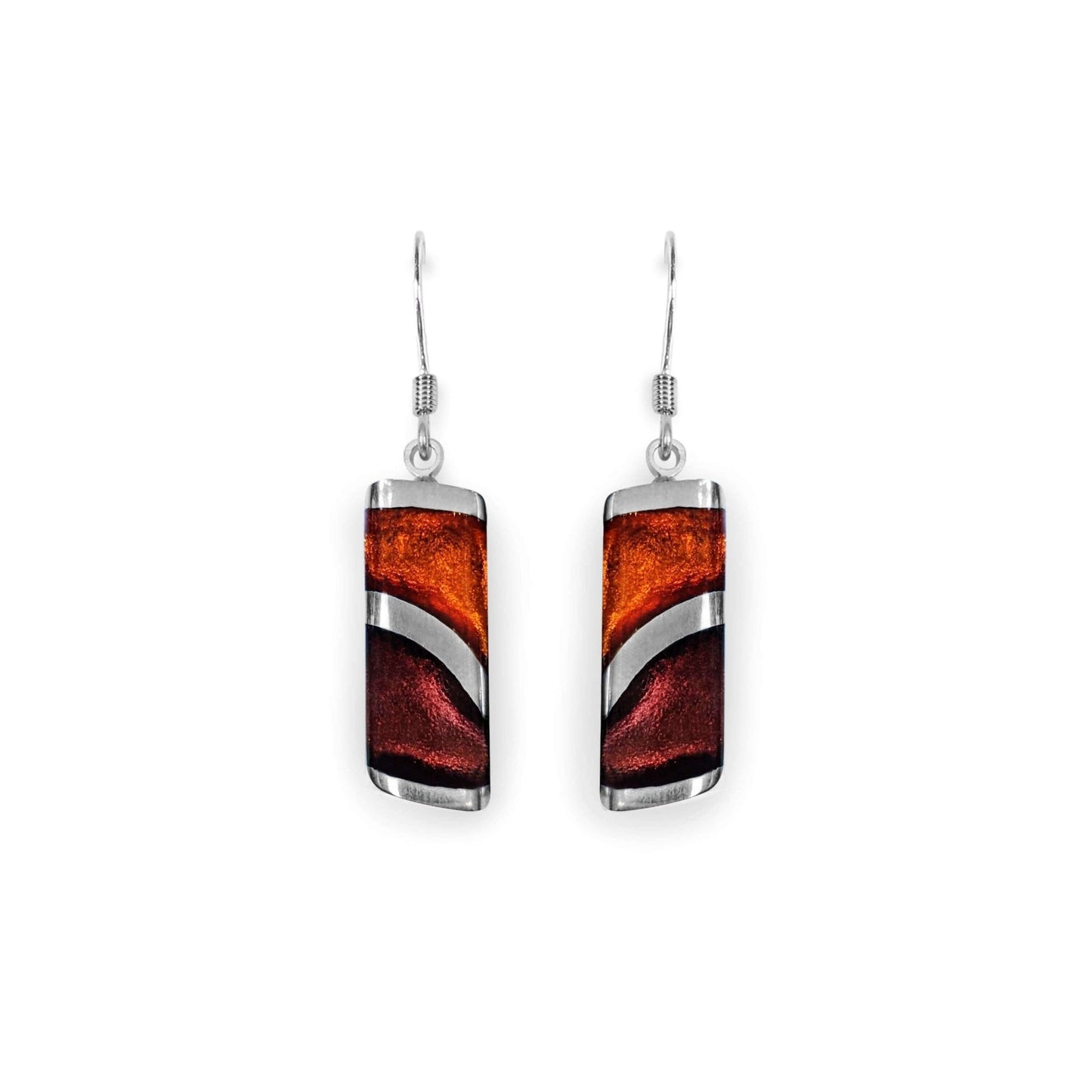 Chilli Lava Shiny Fish Hook Earrings | The Jewellery Stop