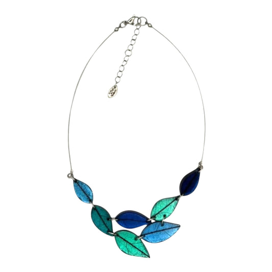 Crystal Skeletal Leaf Shiny Necklace | The Jewellery Stop