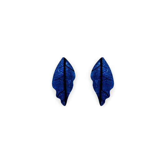 Atlantic Skeletal Leaf Shiny Stud Earrings | The Jewellery Stop