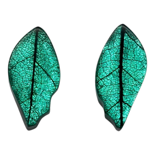 Crystal Skeletal Leaf Shiny Stud Earrings | The Jewellery Stop