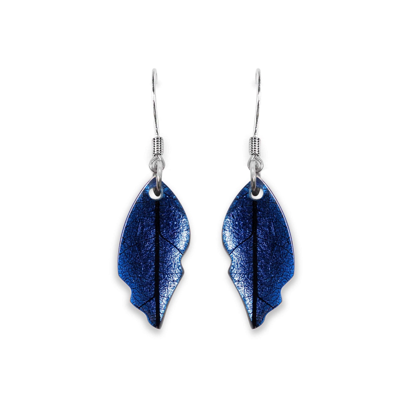 Atlantic Skeletal Leaf Shiny Fish Hook Earrings | The Jewellery Stop
