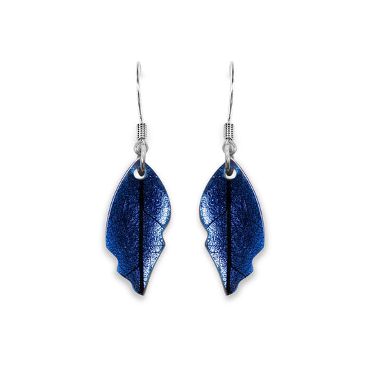 Atlantic Skeletal Leaf Shiny Fish Hook Earrings | The Jewellery Stop