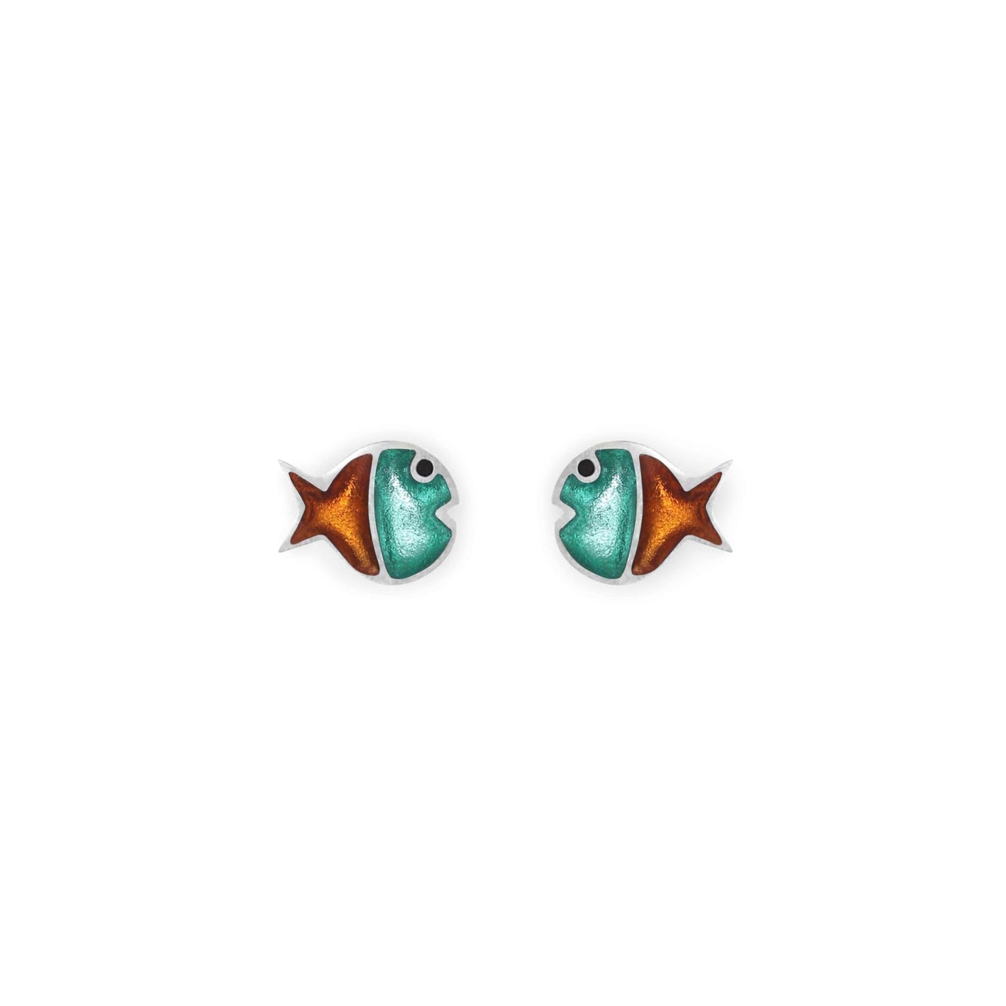 Morocco Bubble Fish Stripe Shiny Stud Earrings | The Jewellery Stop