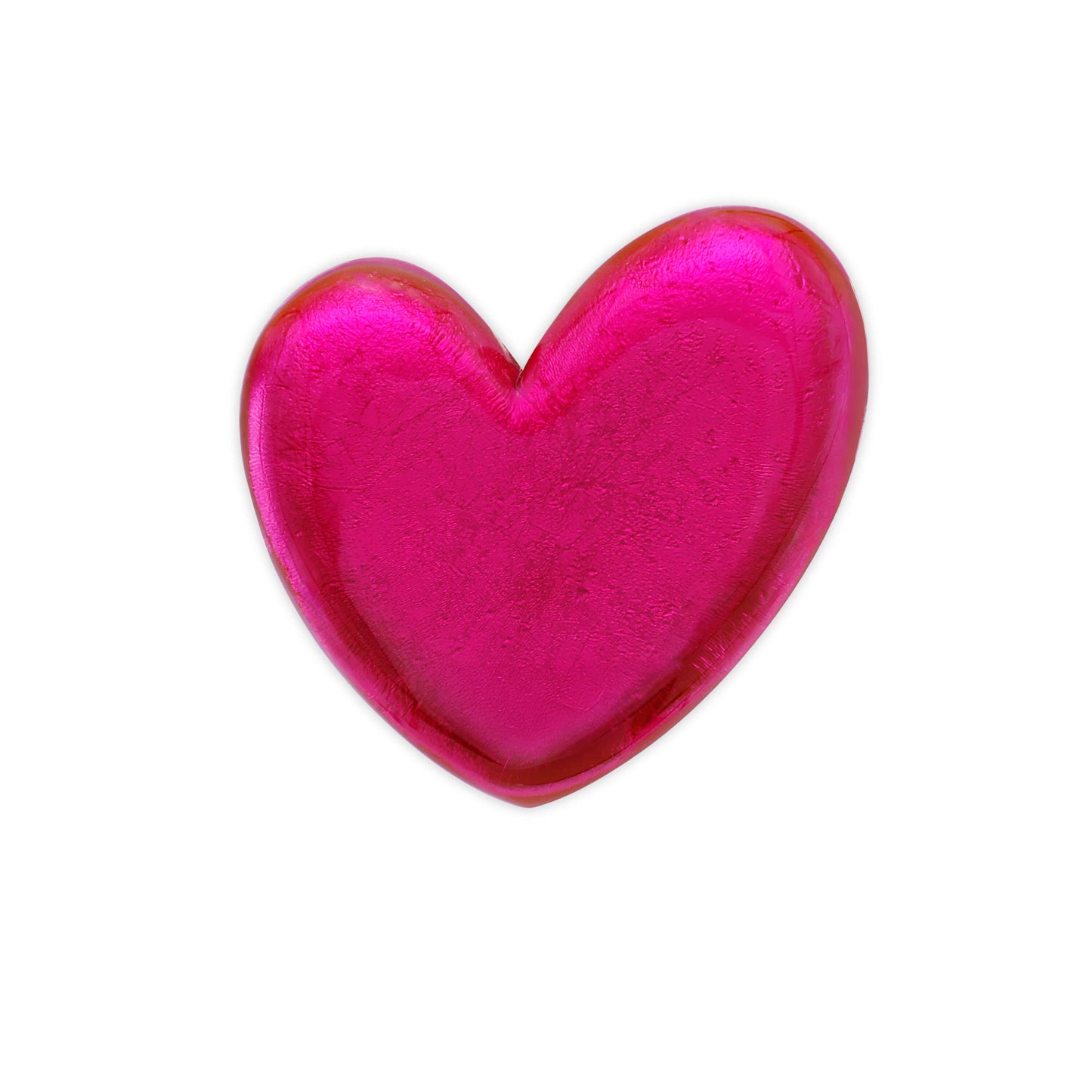 Fuchsia Love Heart Shiny Brooch