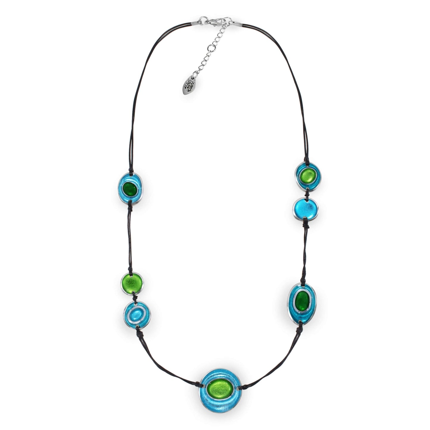 Neptune Organic Circles Shiny Long Necklace | The Jewellery Stop