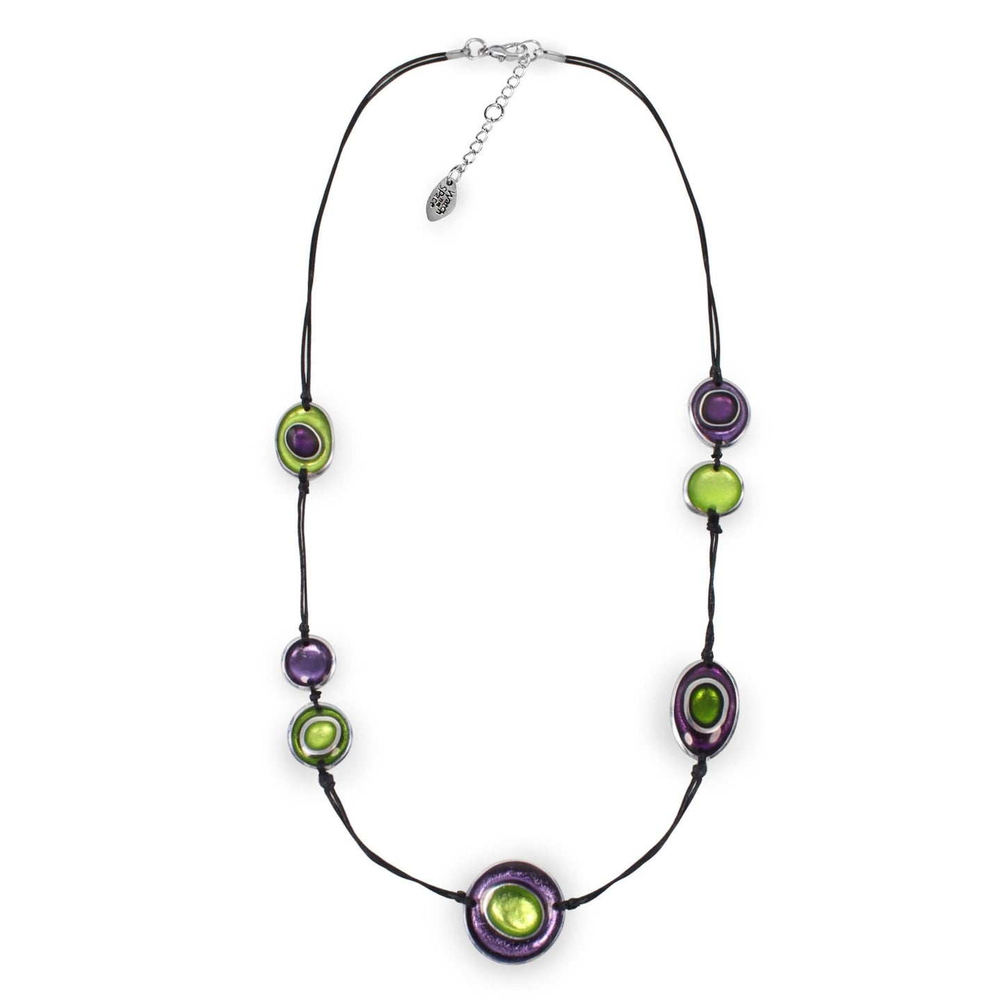 Nessie Organic Circles Shiny Long Necklace | The Jewellery Stop