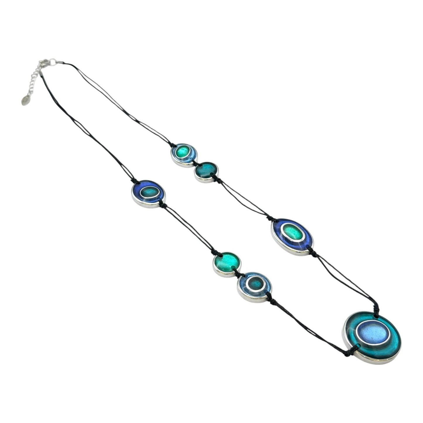 Crystal Organic Circles Shiny Long Necklace | The Jewellery Stop