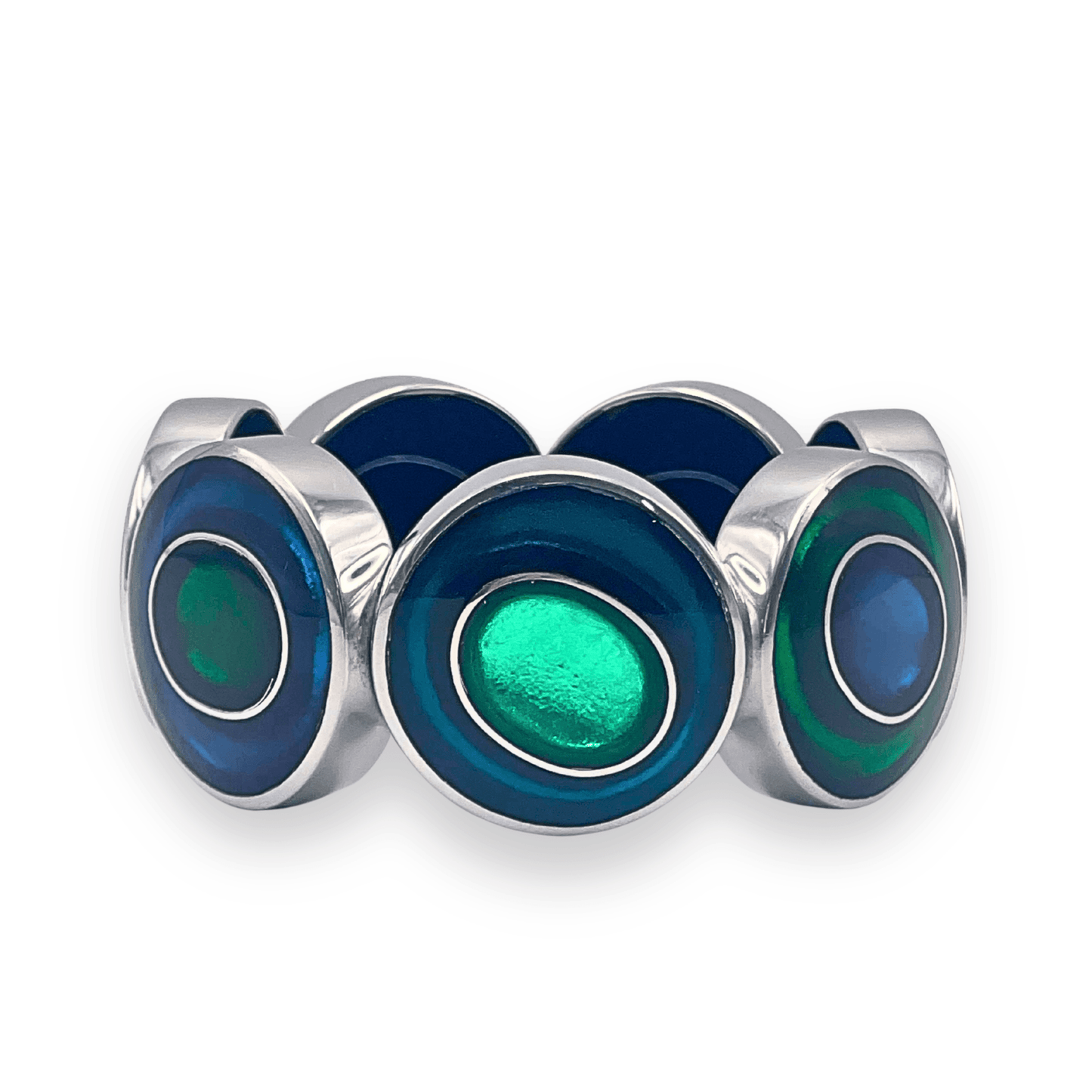 Verdigris Organic Circles Shiny Bangle | The Jewellery Stop