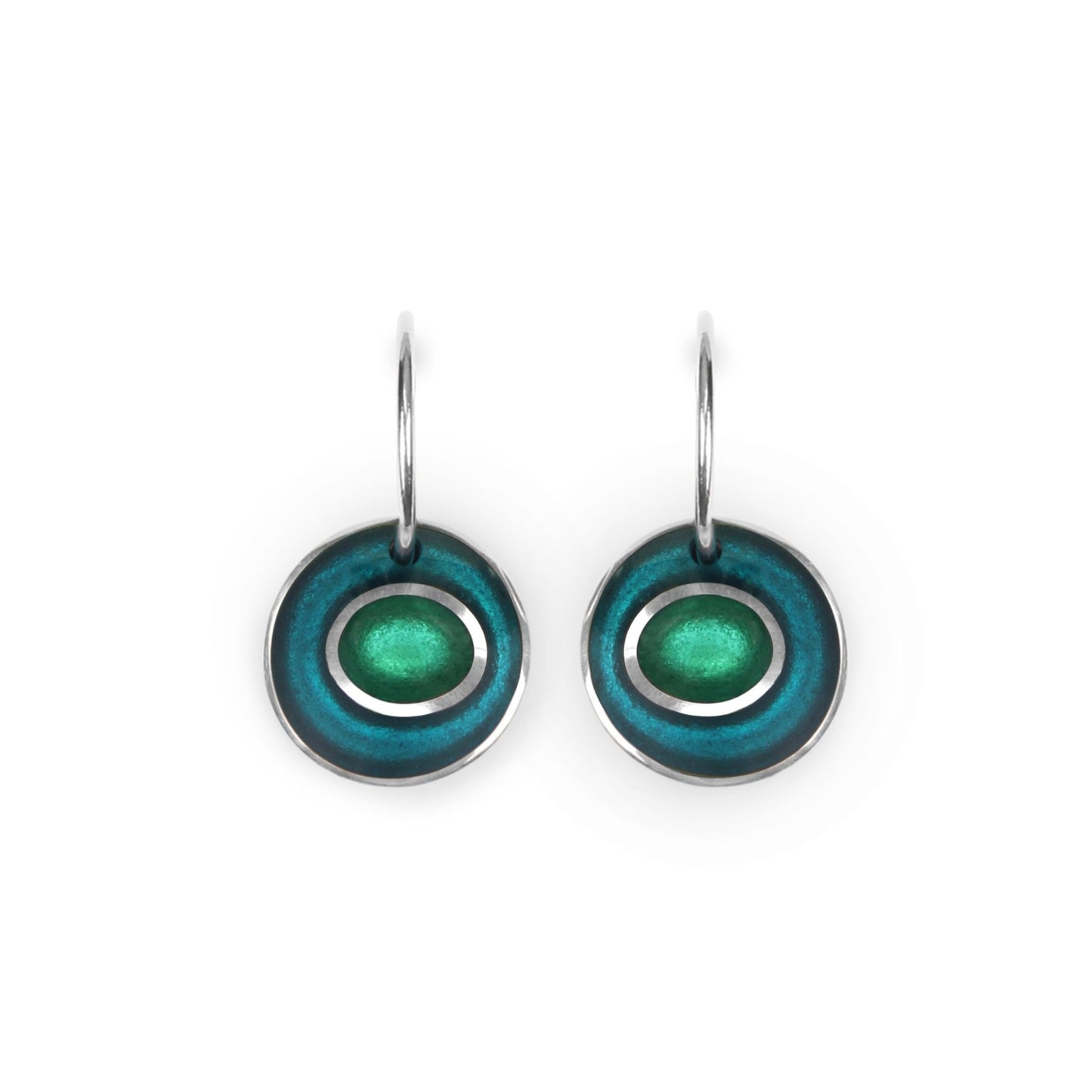 Verdigris Organic Circles Shiny Creole Earrings | The Jewellery Stop