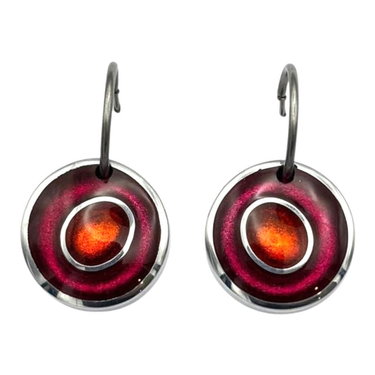 Tropical Organic Circles Shiny Creole Earrings
