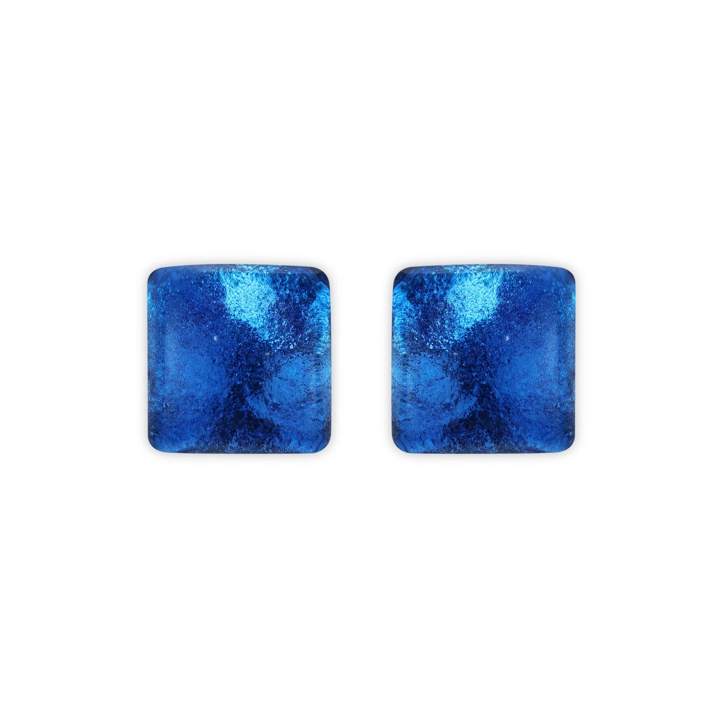 Azure Antique Square Shiny Large Stud Earrings | The Jewellery Stop