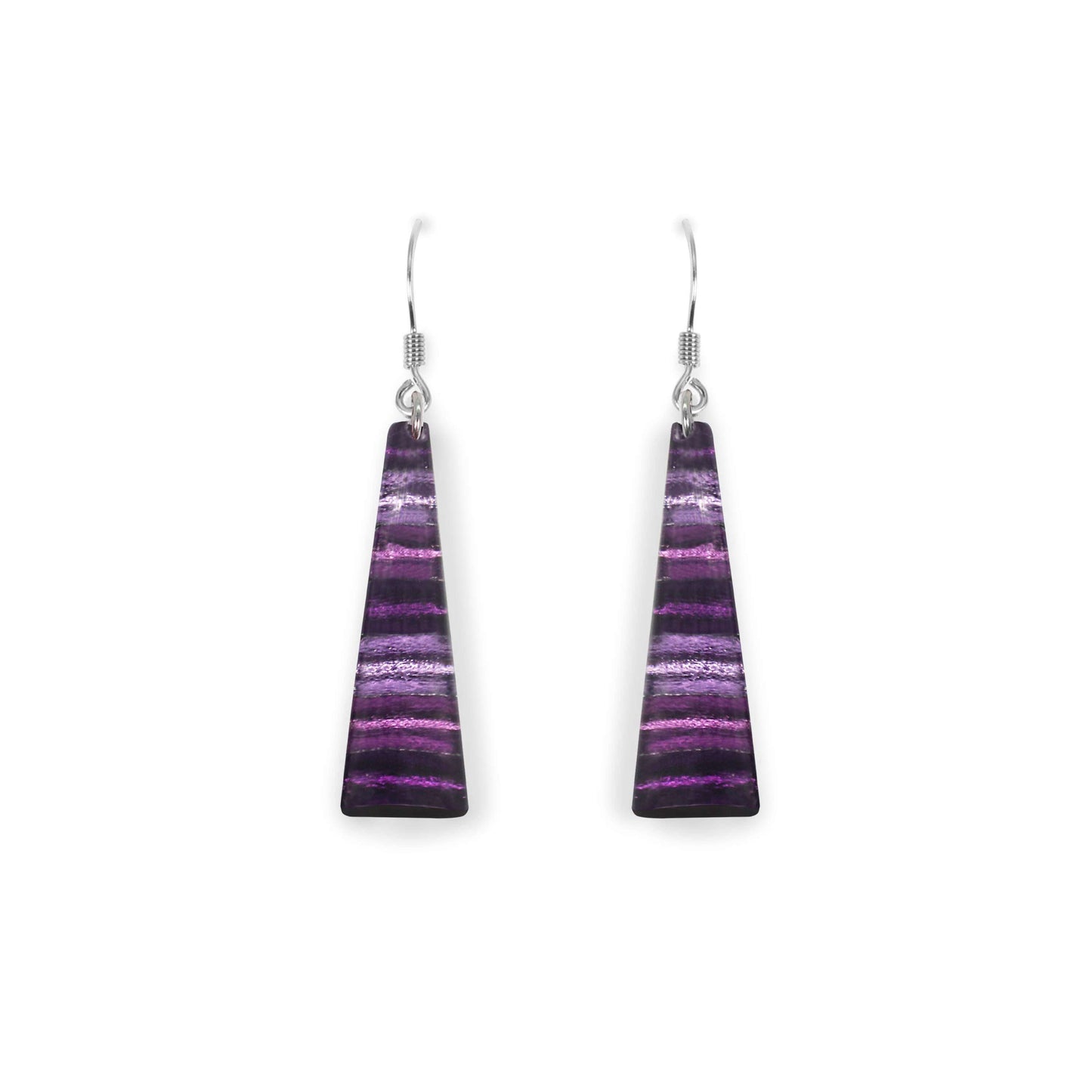 Sweetpea Triangle Stripes Shiny Fish Hook Earrings | The Jewellery Stop