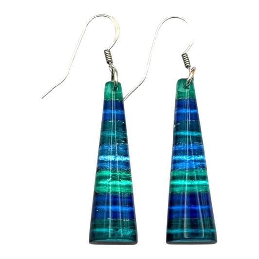 Crystal Triangle Stripes Shiny Fish Hook Earrings | The Jewellery Stop