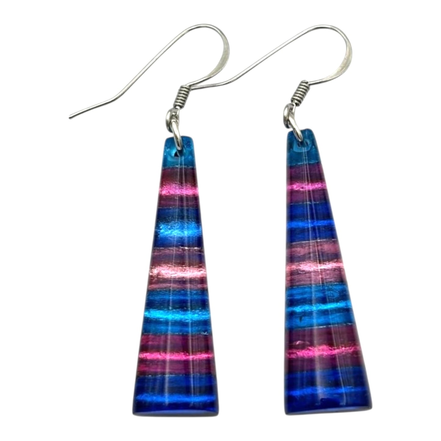 Paradise Triangle Stripes Shiny Fish Hook Earrings | The Jewellery Stop
