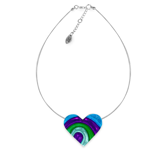 Aurora Heart Swirl Shiny Pendant