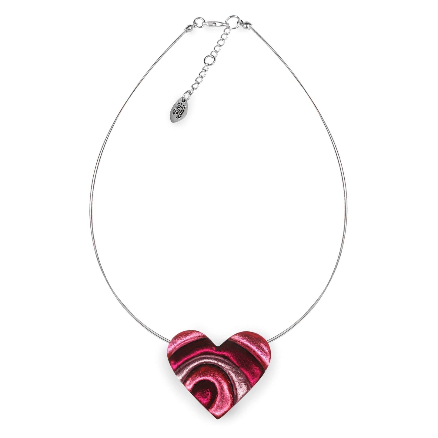 Flamingo Heart Swirl Shiny Pendant | The Jewellery Stop
