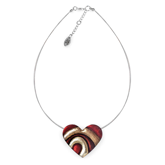 Fudge Heart Swirl Shiny Pendant