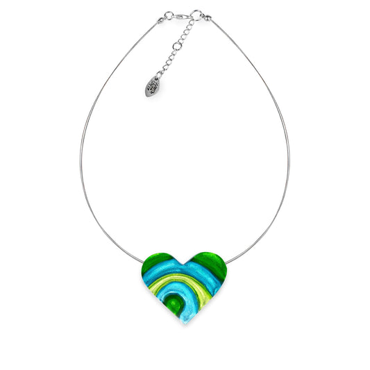 Neptune Heart Swirl Shiny Pendant | The Jewellery Stop