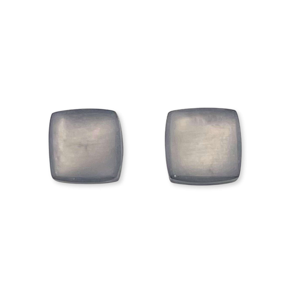 Black Square Buttons Matte Stud Earrings