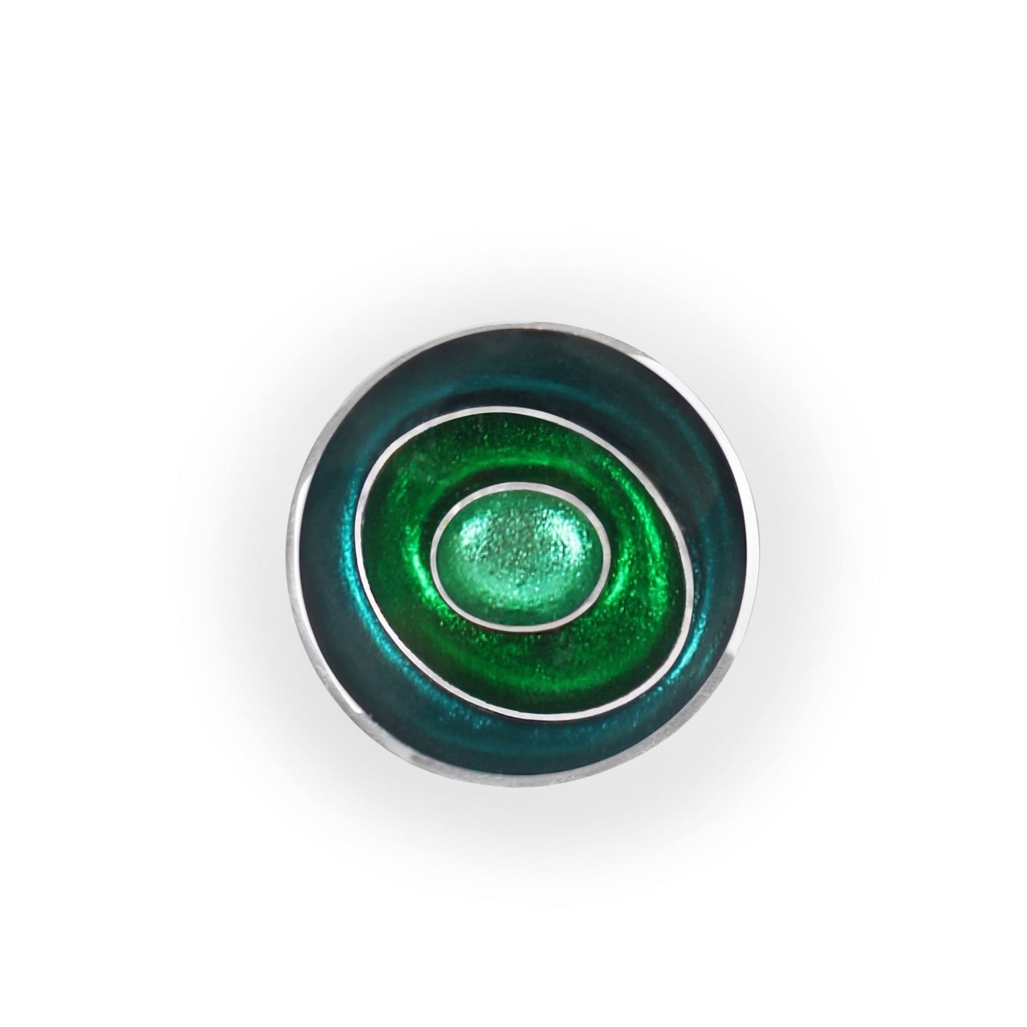 Verdigris Organic Circles Shiny Brooch | The Jewellery Stop
