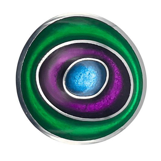 Aurora Organic Circles Shiny Brooch | The Jewellery Stop