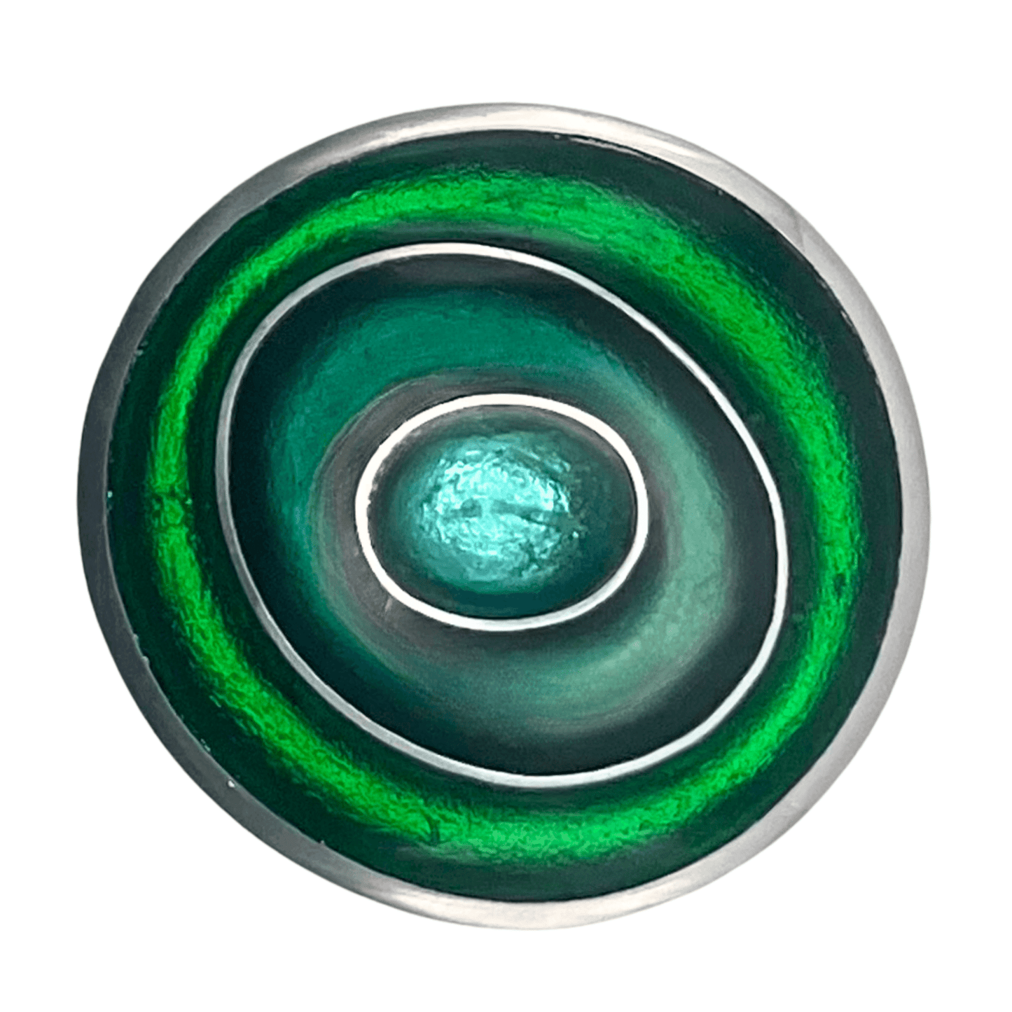 Emerald Organic Circles Shiny Brooch | The Jewellery Stop