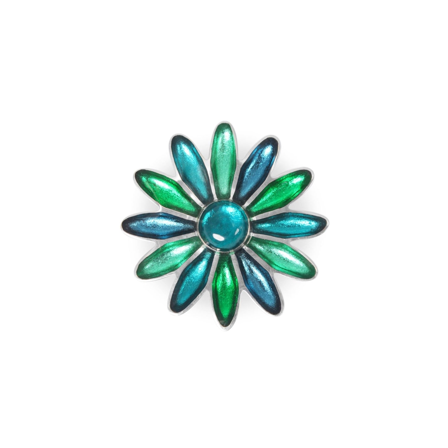 Verdigris Daisy Shiny Brooch | The Jewellery Stop