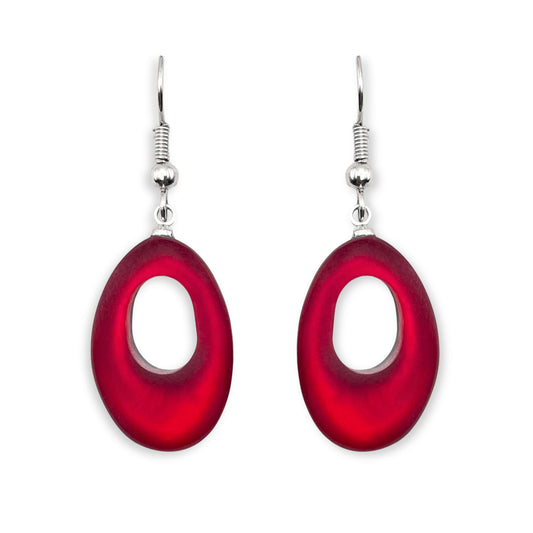 Rainbow Hollow Nuggets Matte Fish Hook Earrings