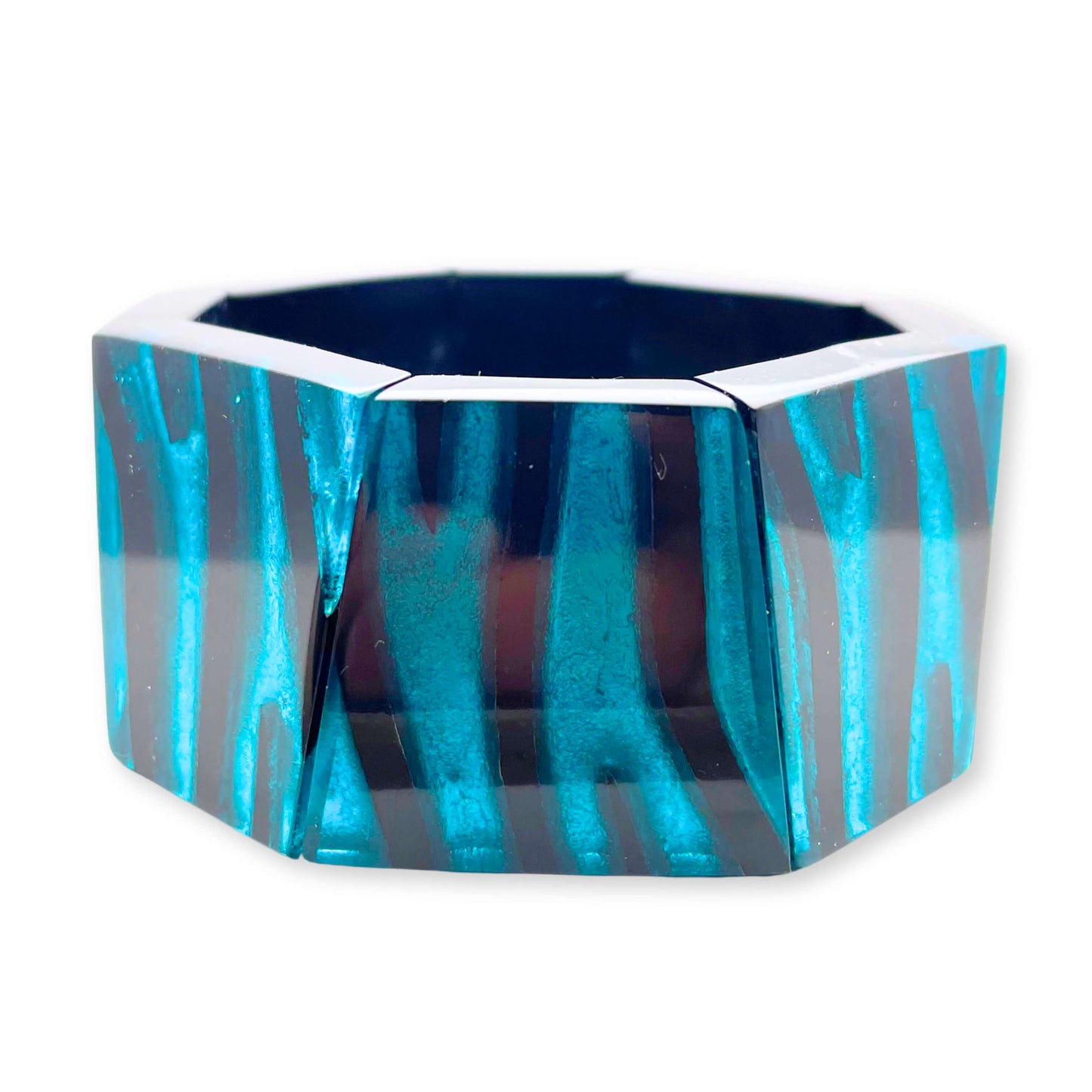 Teal Zebra Shiny Bangle