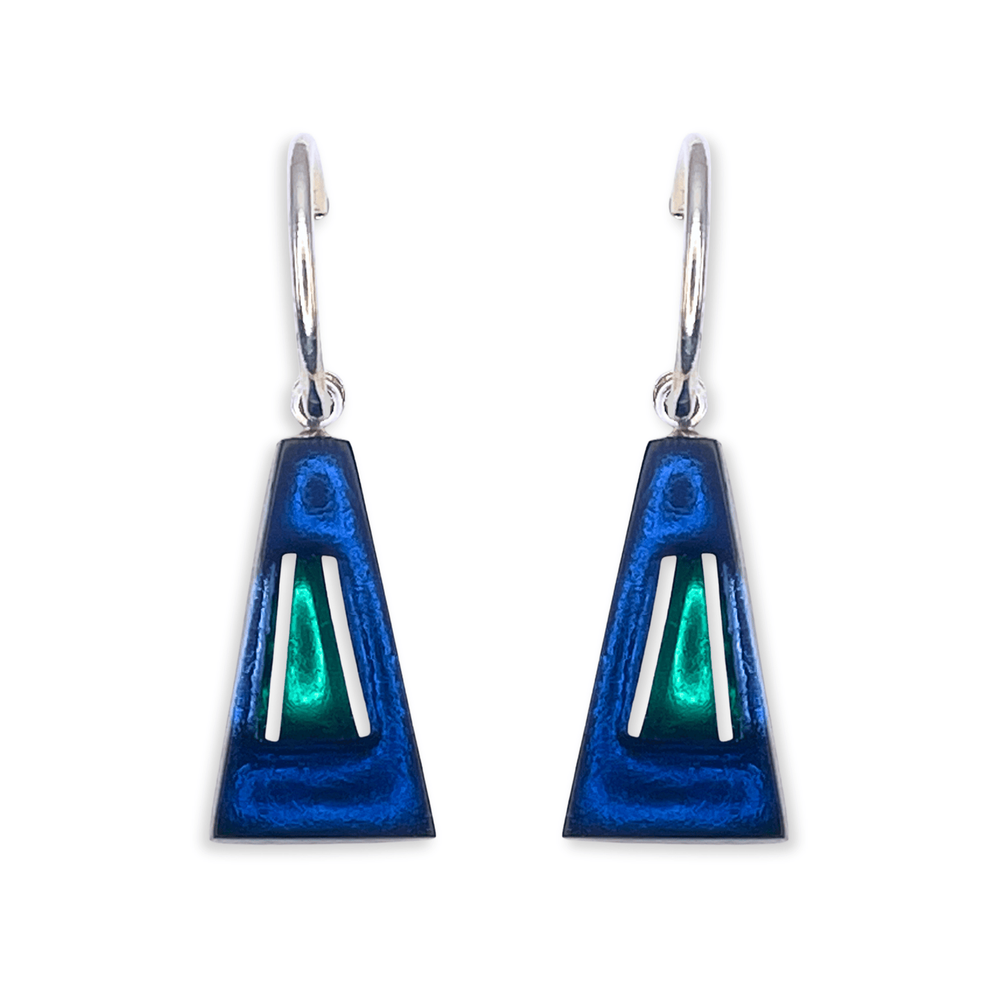 Pacific Aluminium Triangles Shiny Creole Earrings