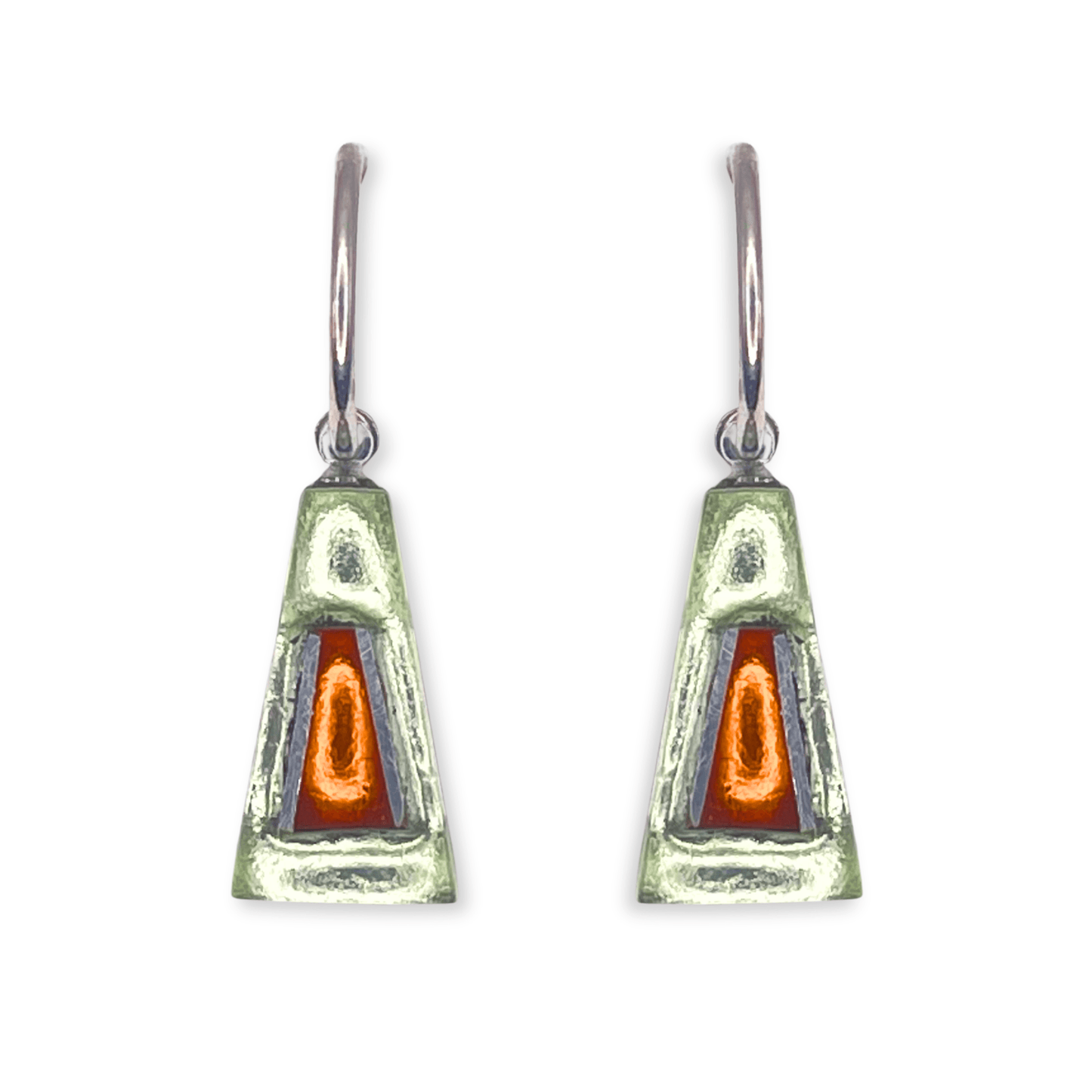 Sherbet Aluminium Triangles Shiny Creole Earrings