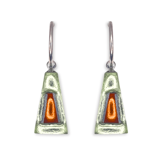 Sherbet Aluminium Triangles Shiny Creole Earrings