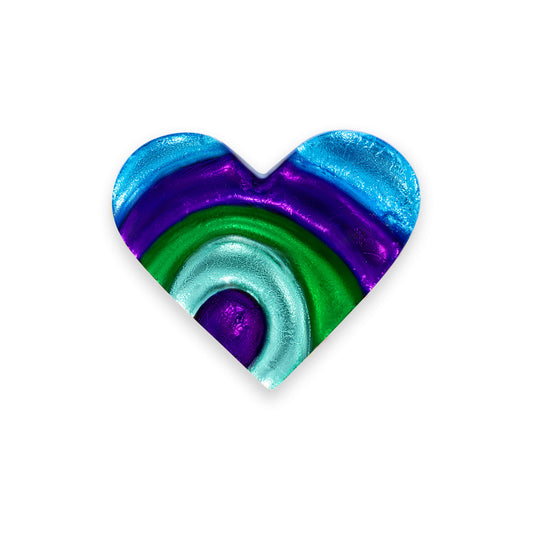 Aurora Heart Swirl Shiny Brooch