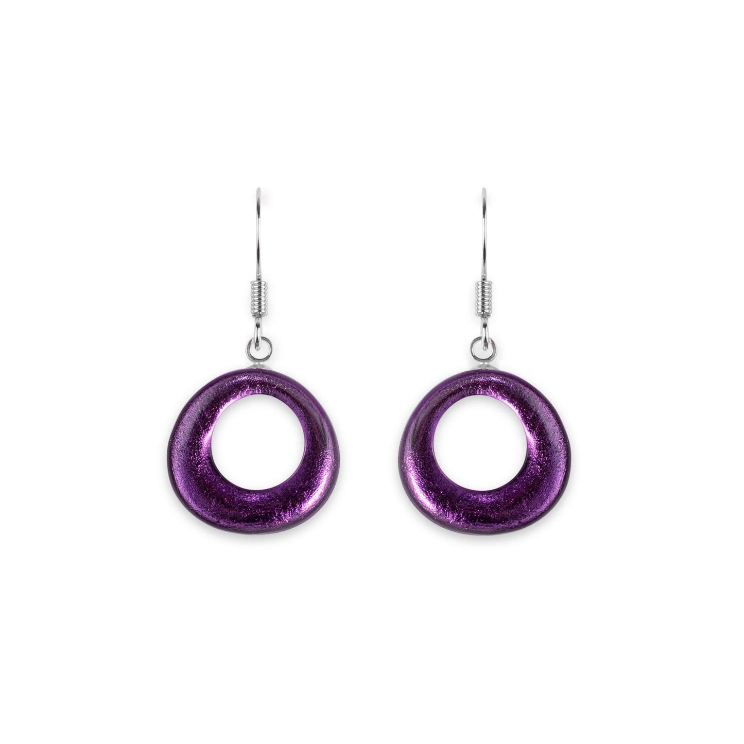Sweetpea Hollow Circles Shiny Fish Hook Earrings | The Jewellery Stop