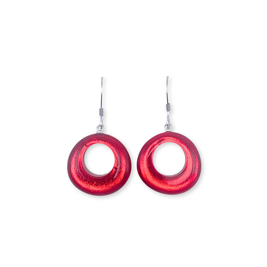 Chilli Hollow Circles Shiny Fish Hook Earrings