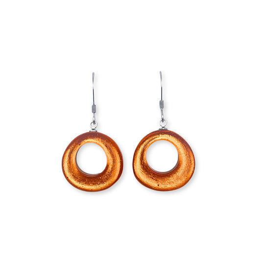 Morocco Hollow Circles Shiny Fish Hook Earrings