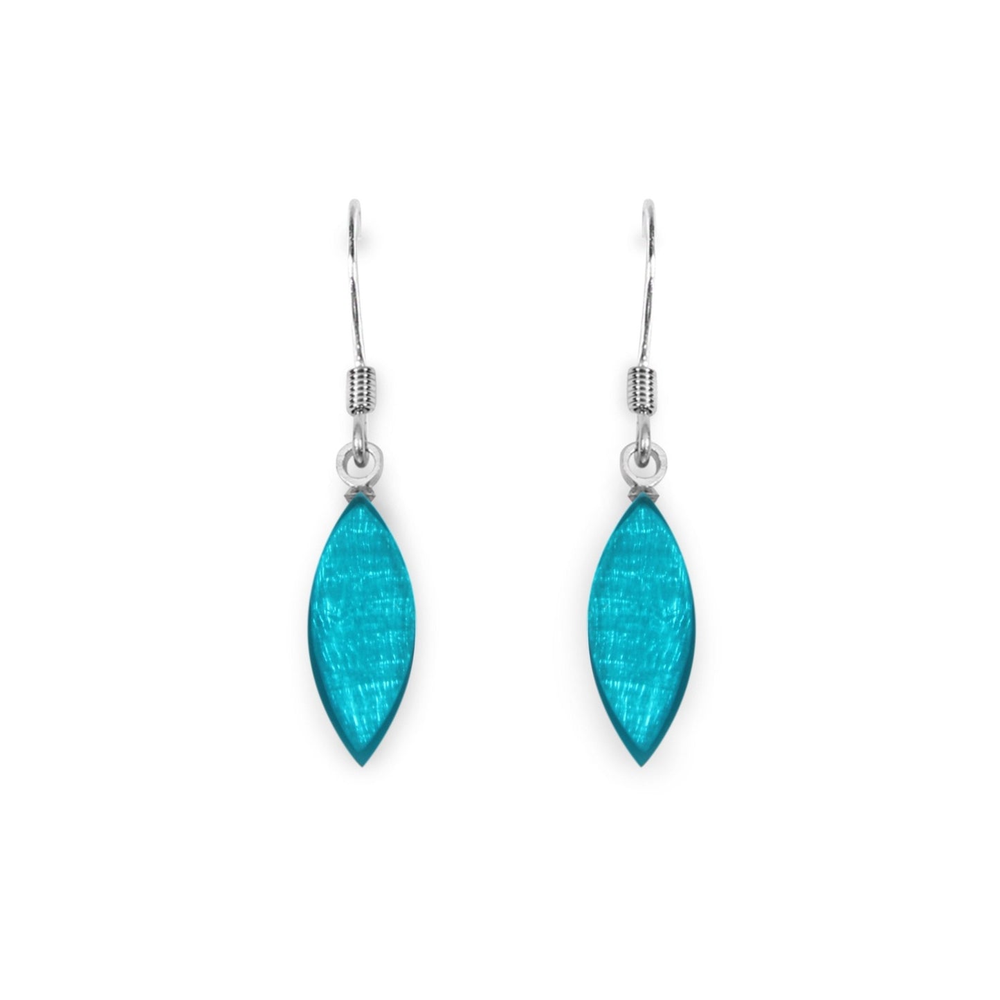 Verdigris Petal Shiny Fish Hook Earrings | The Jewellery Stop