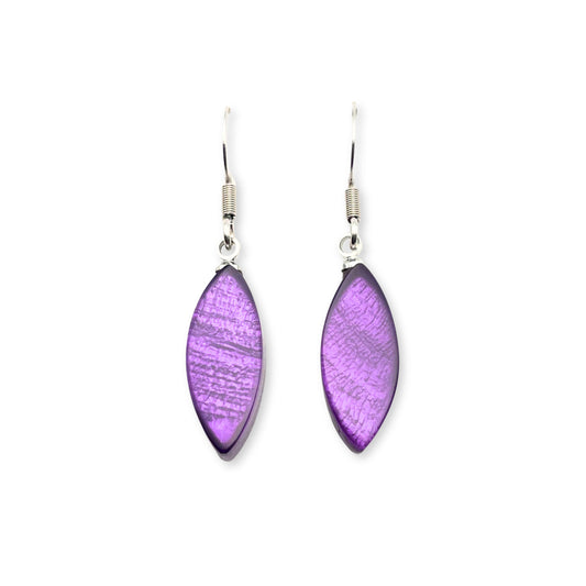 Peacock Petal Shiny Fish Hook Earrings