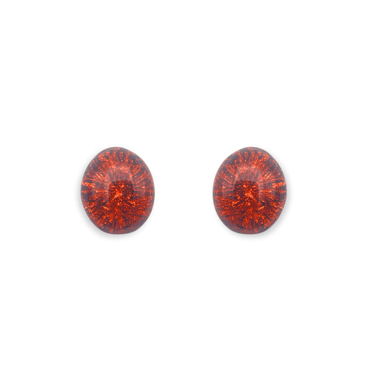 Amber Fireworks Shiny Stud Earrings
