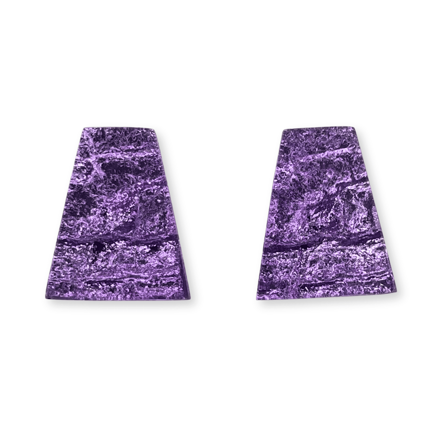 Purple Aztec Shiny Large Stud Earrings