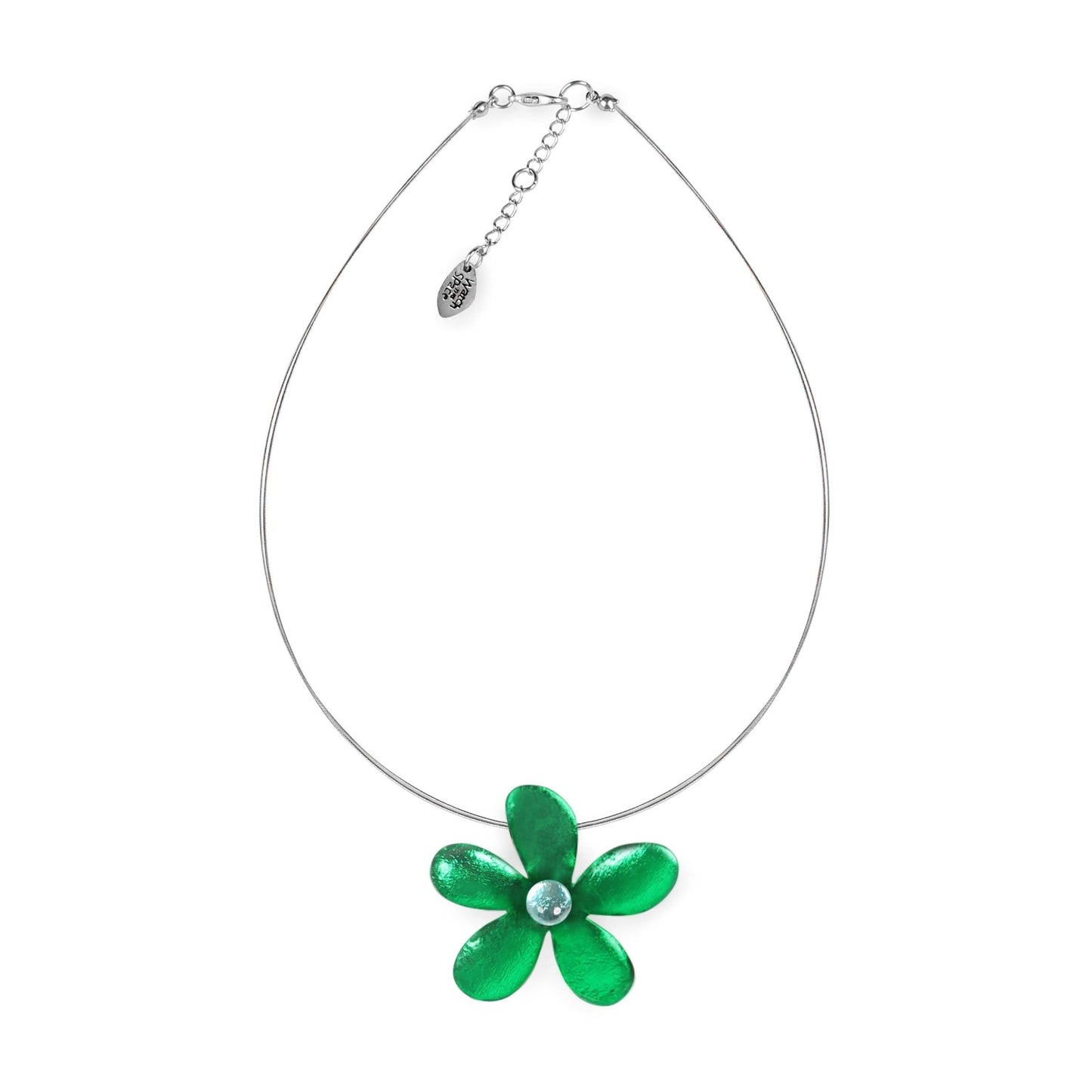 Emerald Flower Shiny Small Pendant | The Jewellery Stop