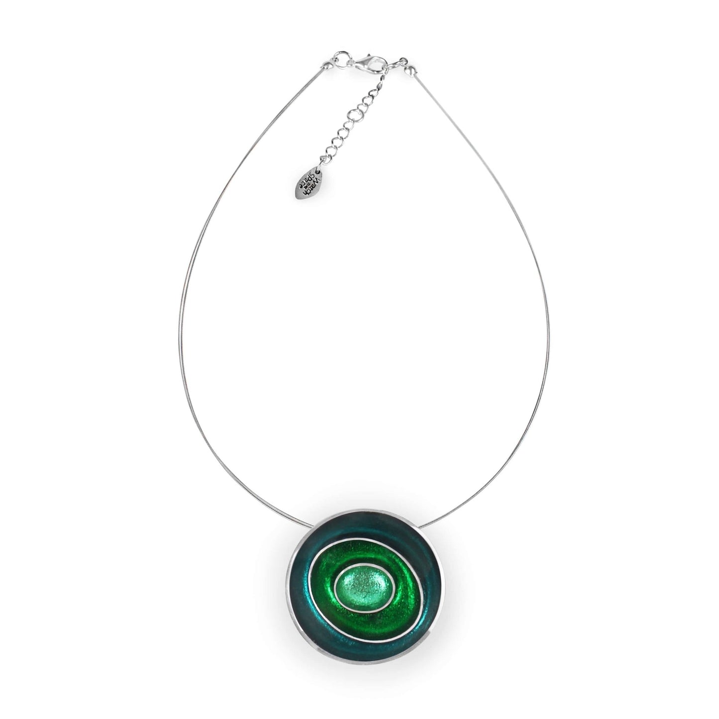 Verdigris Organic Circles Shiny Pendant | The Jewellery Stop