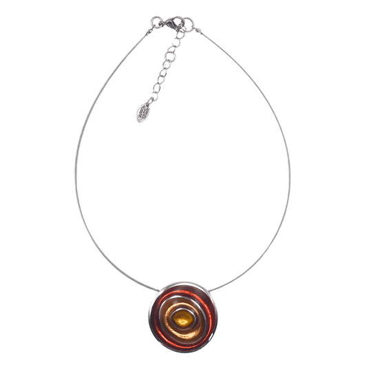 Terracotta Organic Circles Shiny Pendant | The Jewellery Stop