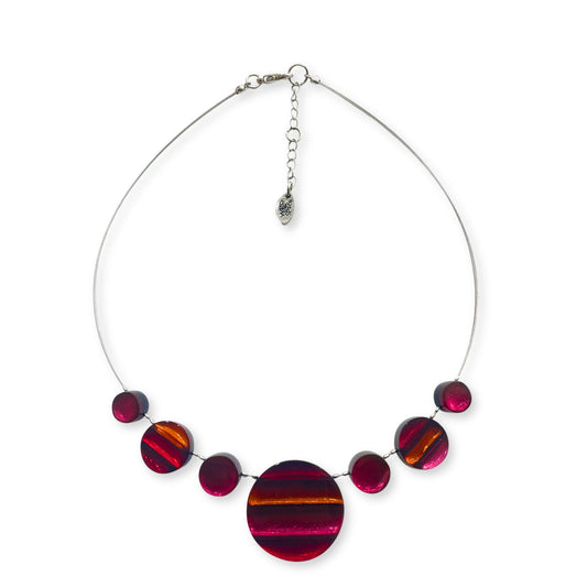 Maple Geometric Circles Shiny Necklace