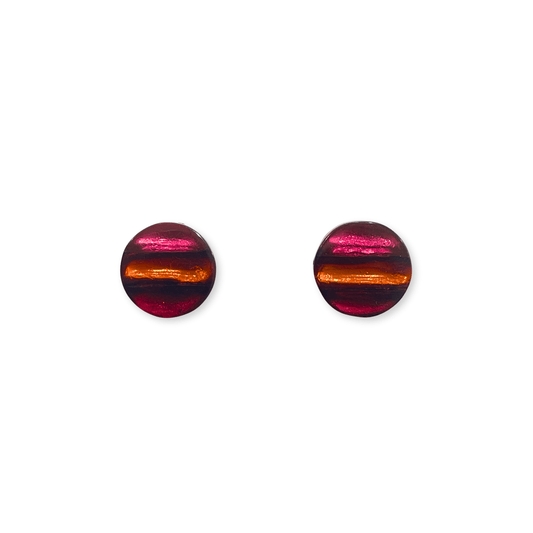 Maple Geometric Circles Shiny Stud Earrings