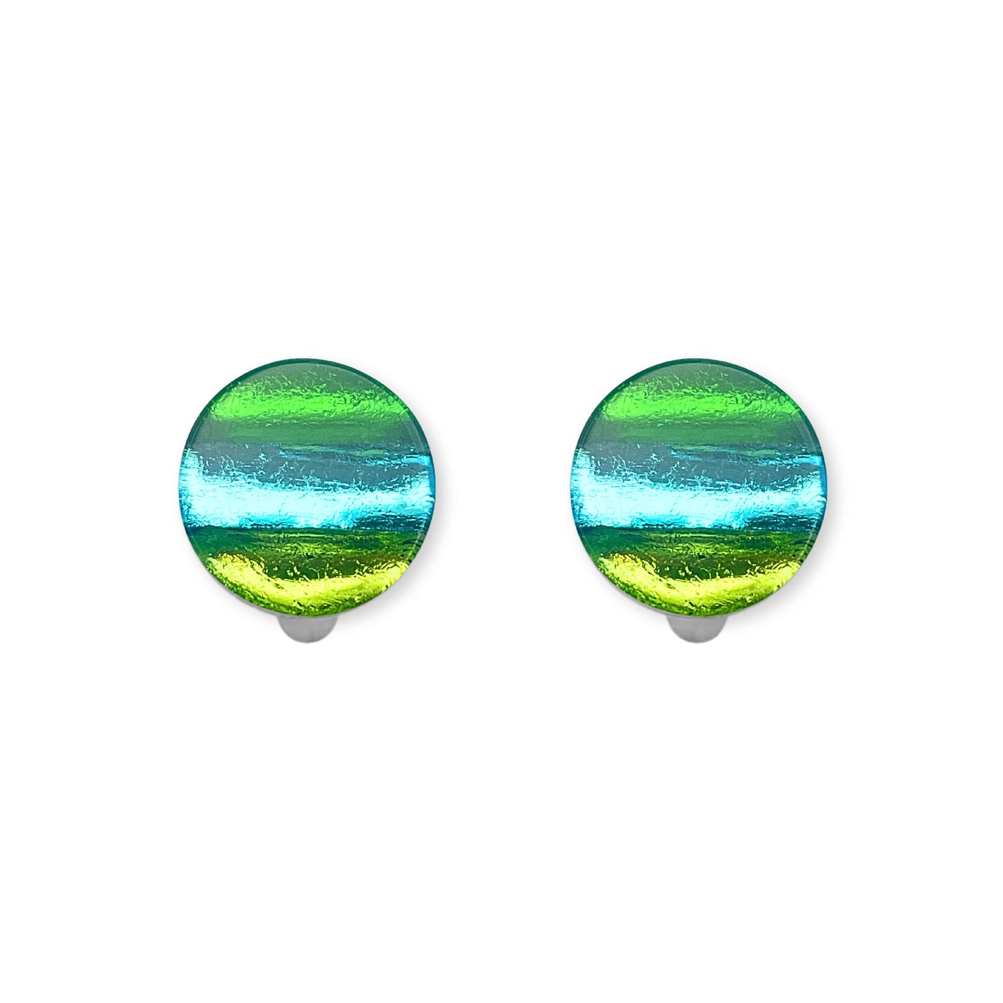 Neptune Geometric Circles Shiny Clip Earrings