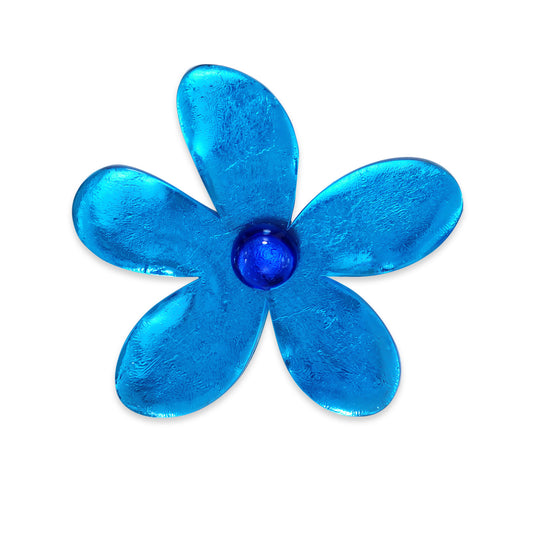 Turquoise Flower Shiny Brooch