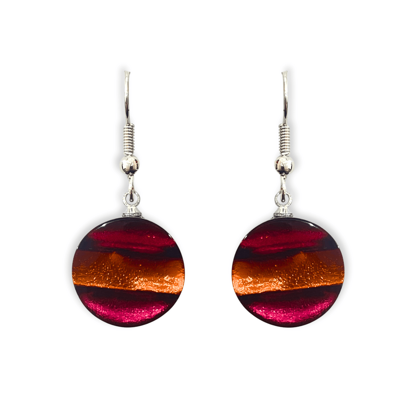 Maple Geometric Circles Shiny Fish Hook Earrings